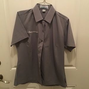 Womens fitted, button up shirt.  Disney (World) transportation department shirt.